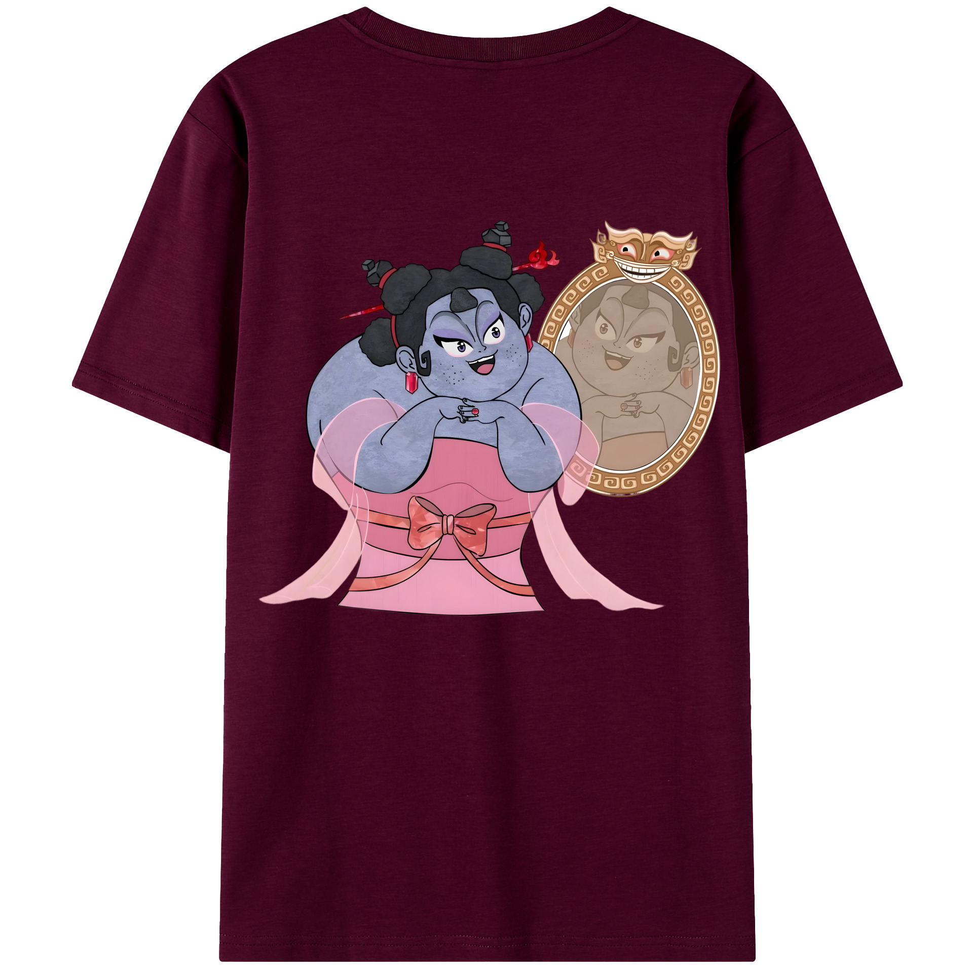 （画像用） Ne Zha 2 ナタ 魔童の大暴れ レディース半袖Tシャツ(バックプリント)